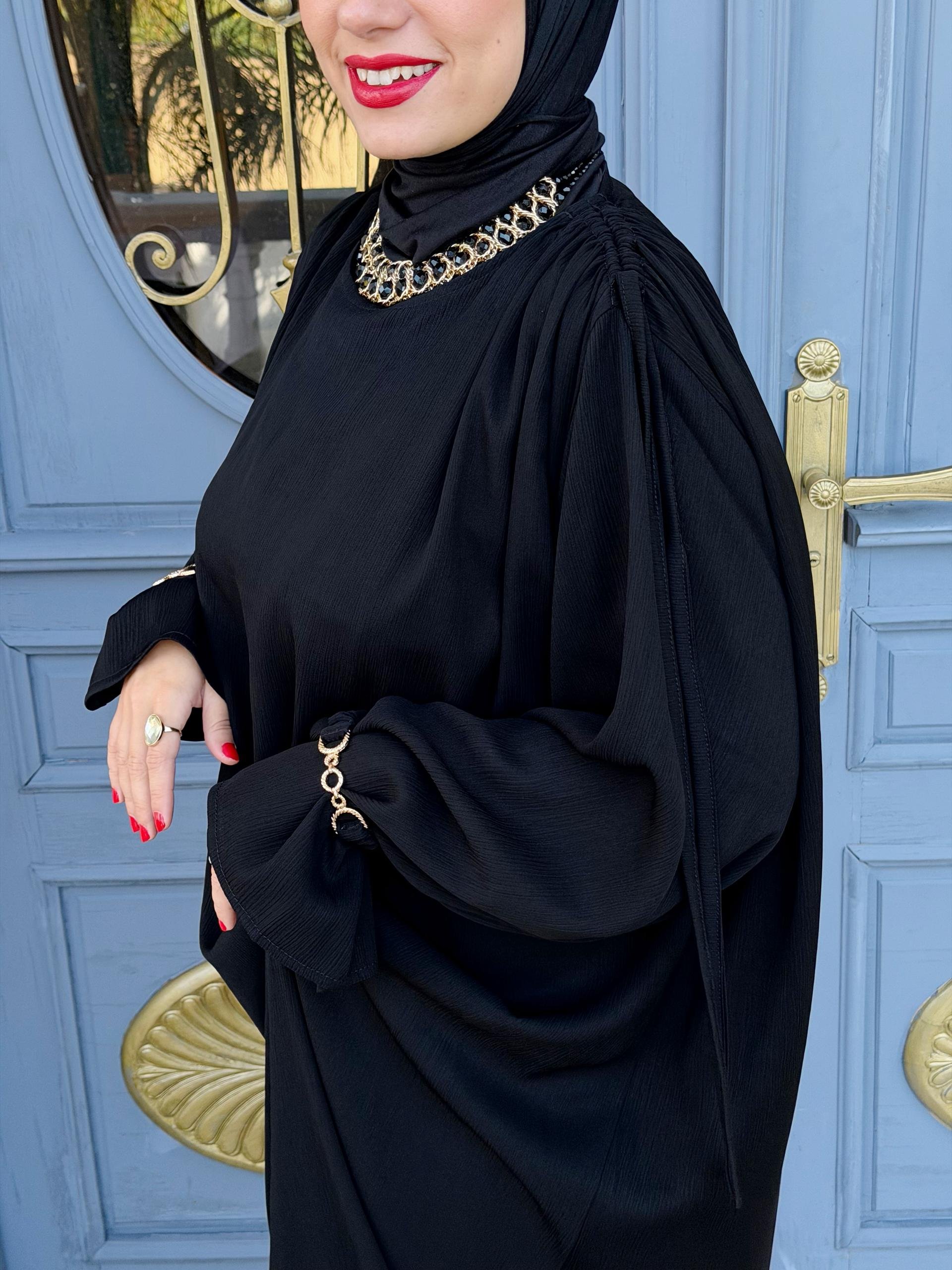 Abaya élégante noir – Image 2