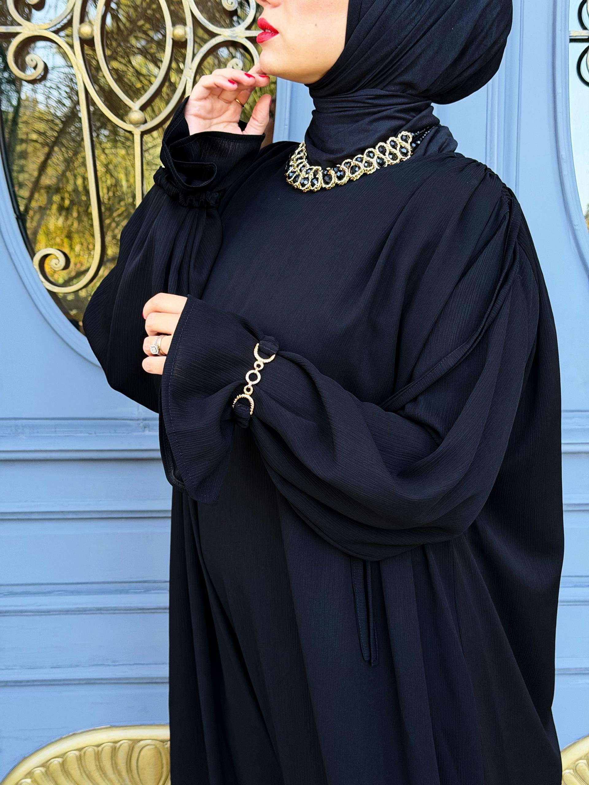 Abaya élégante noir – Image 7