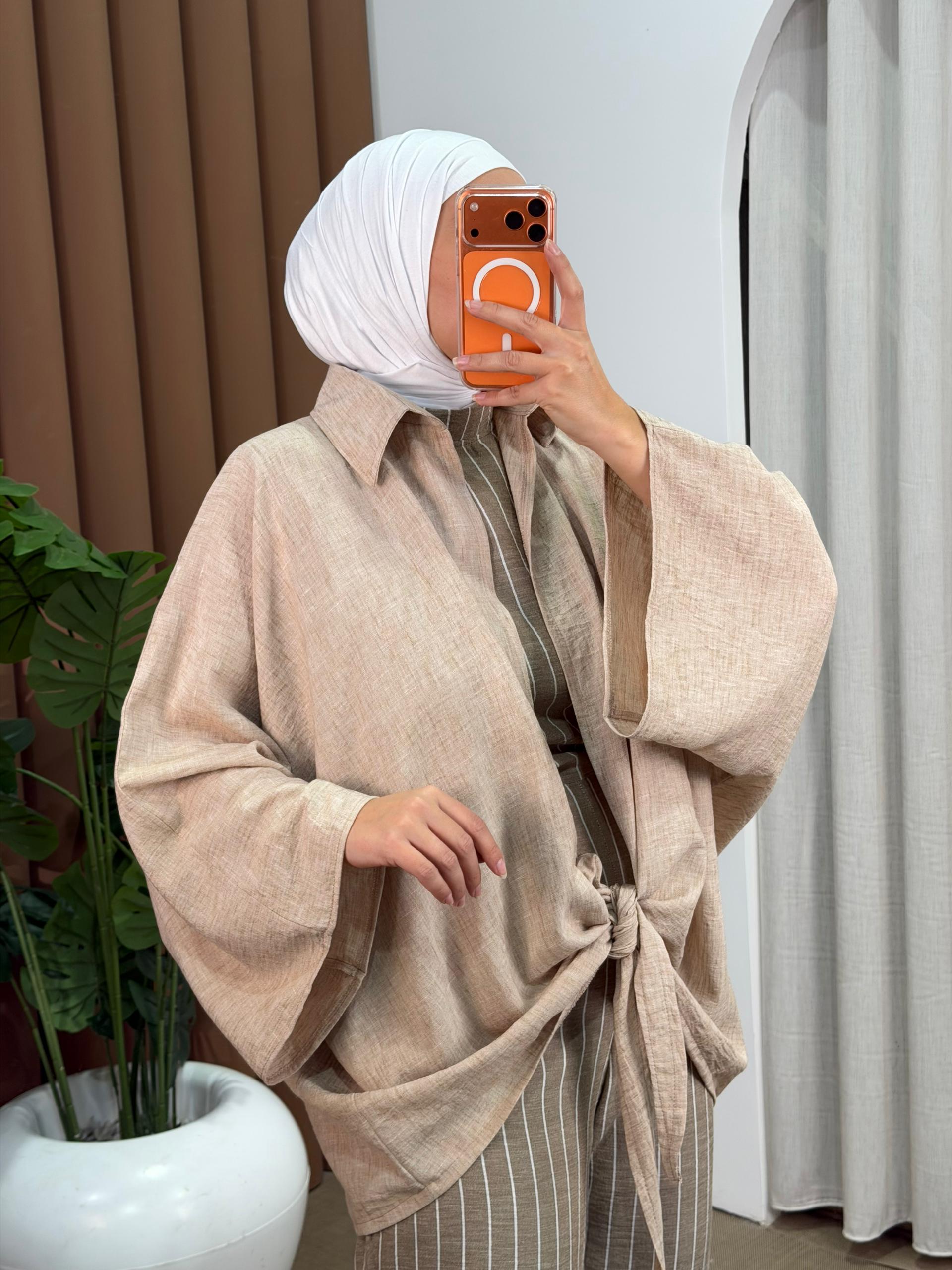 Strip Jumpsuit marron – Image 2