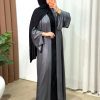 Diamant abaya grise