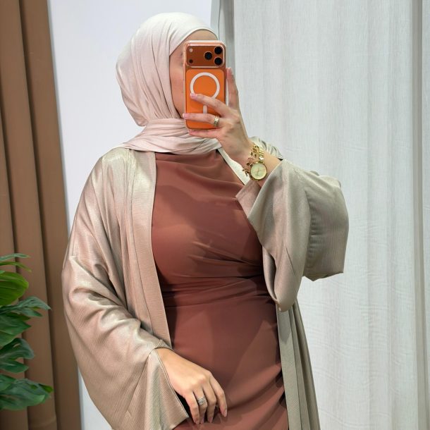 Diamant abaya beige
