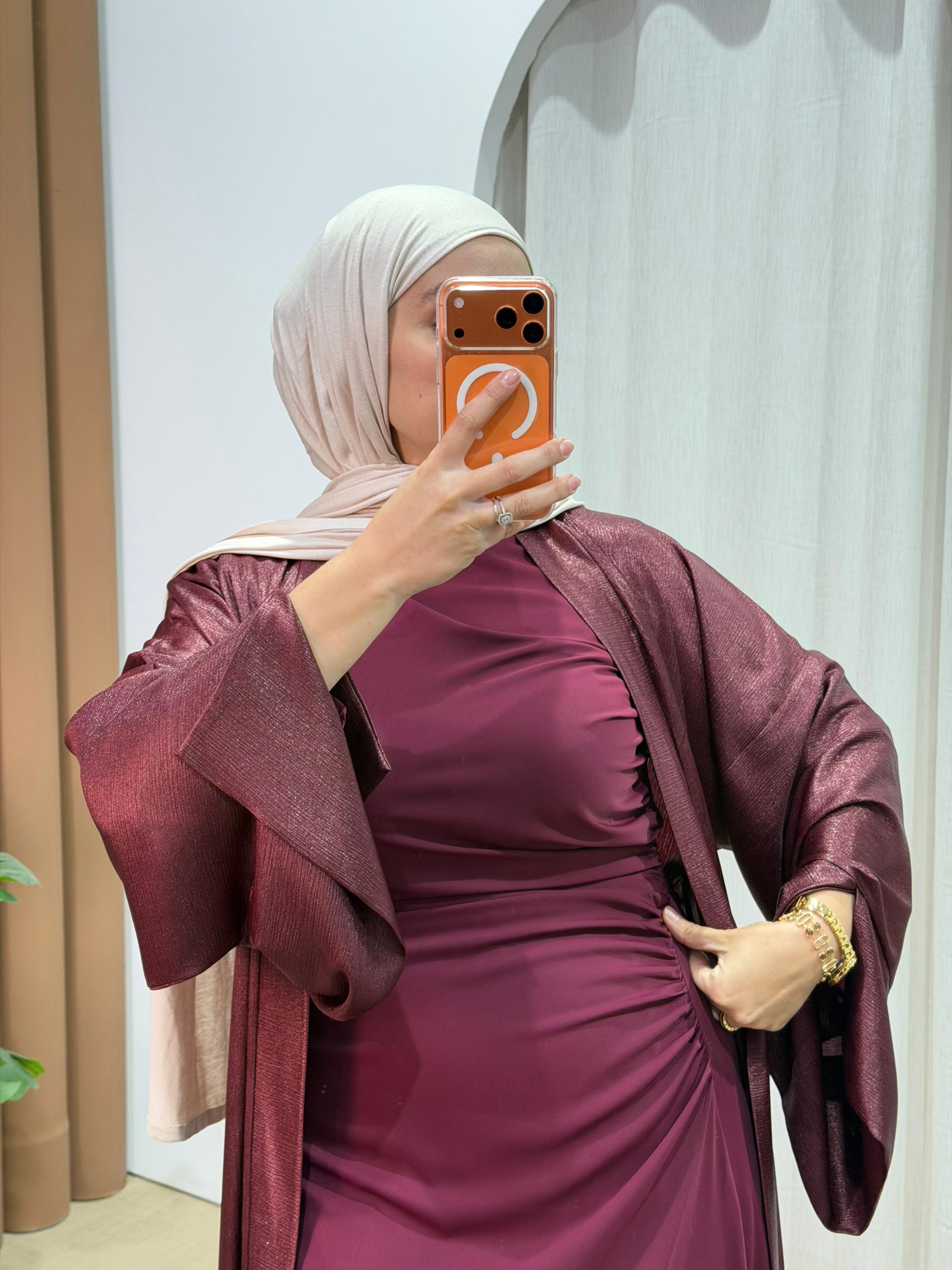 Diamant abaya bordeaux – Image 2