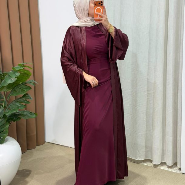 Diamant abaya bordeaux