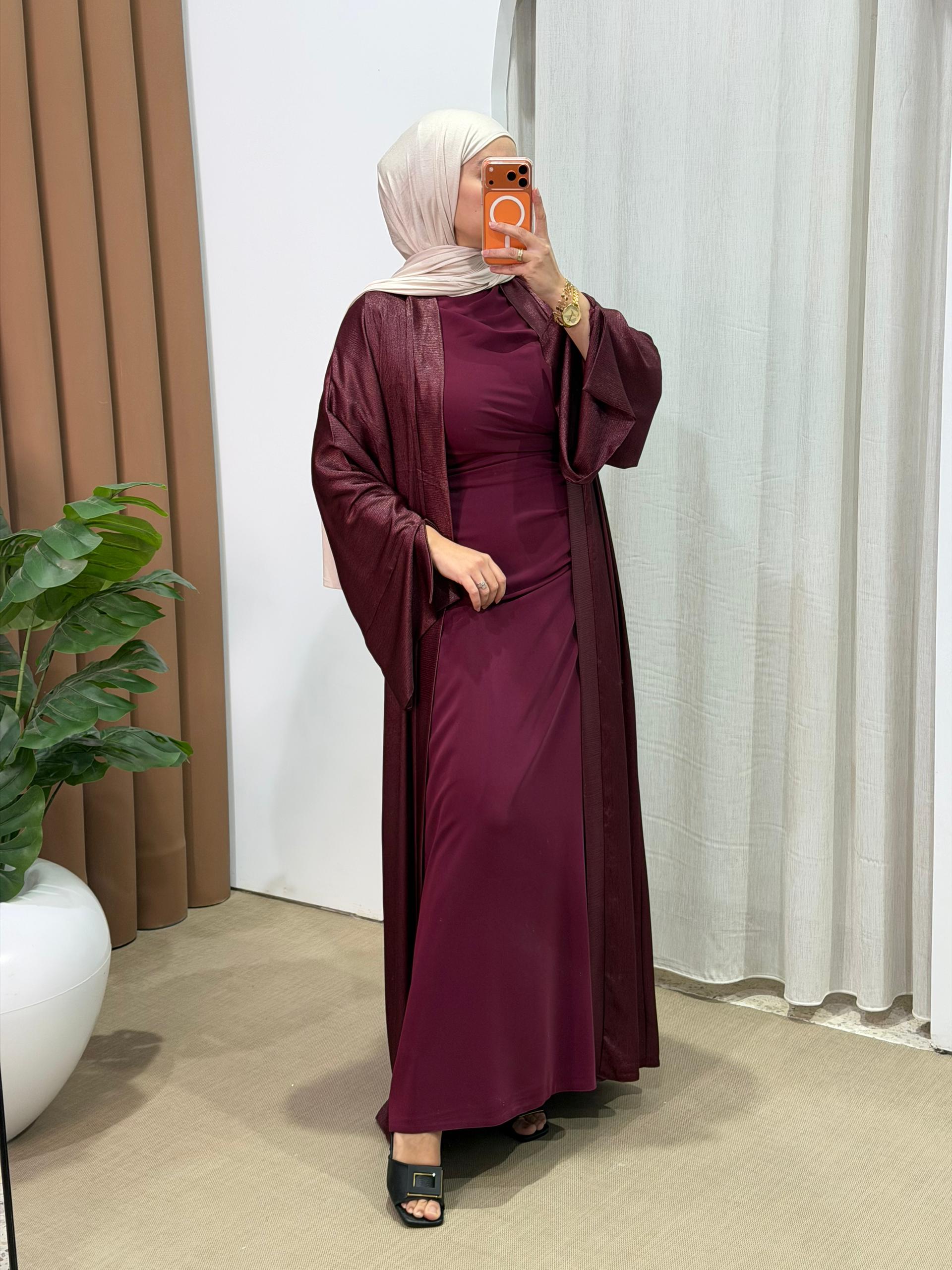 Diamant abaya bordeaux