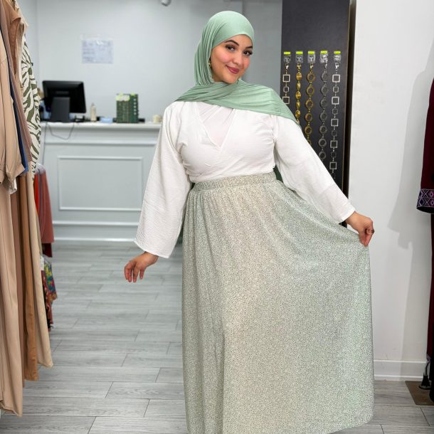 Jupe mousseline verte