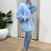 Chemise victorienne bleu