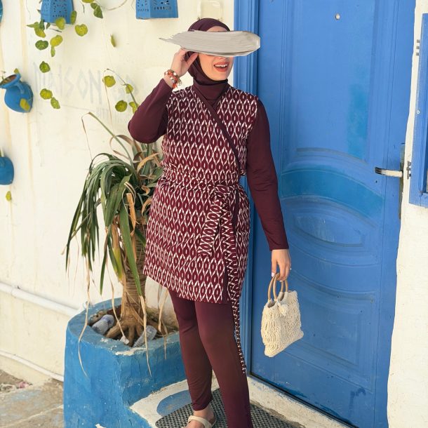 Burkini jacquard court Bordeau