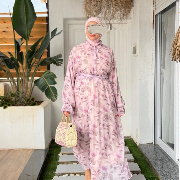 Robe mousseline mauve