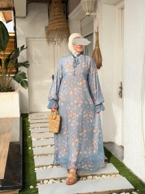 Robe mousseline grise