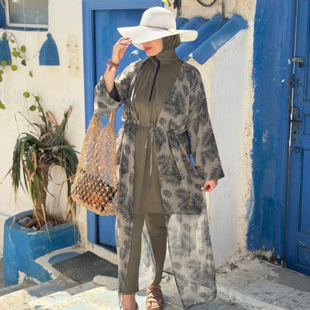 Burkini palmera vert