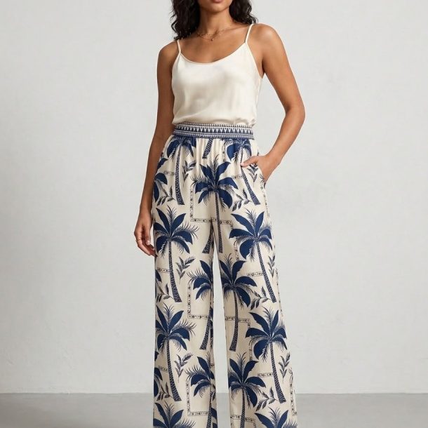 Pantalon Hawaï bleu