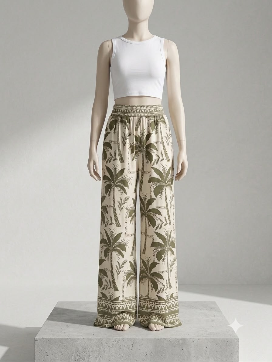 Pantalon Hawaï vert