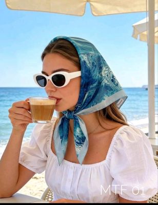 Foulard carré marbré