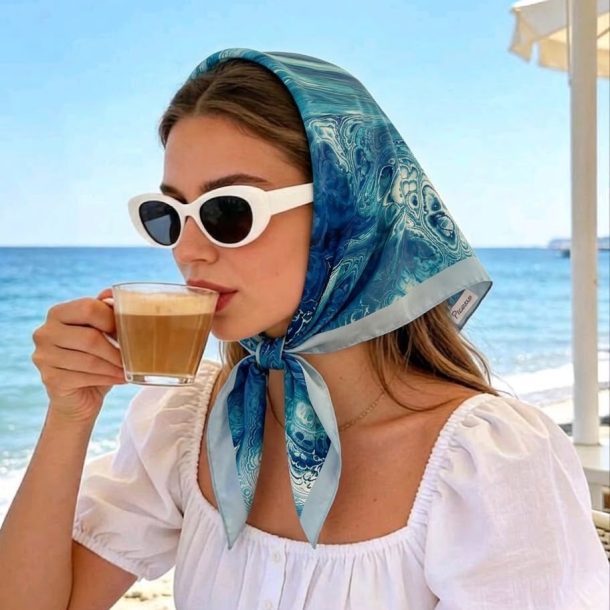 Foulard carré marbré