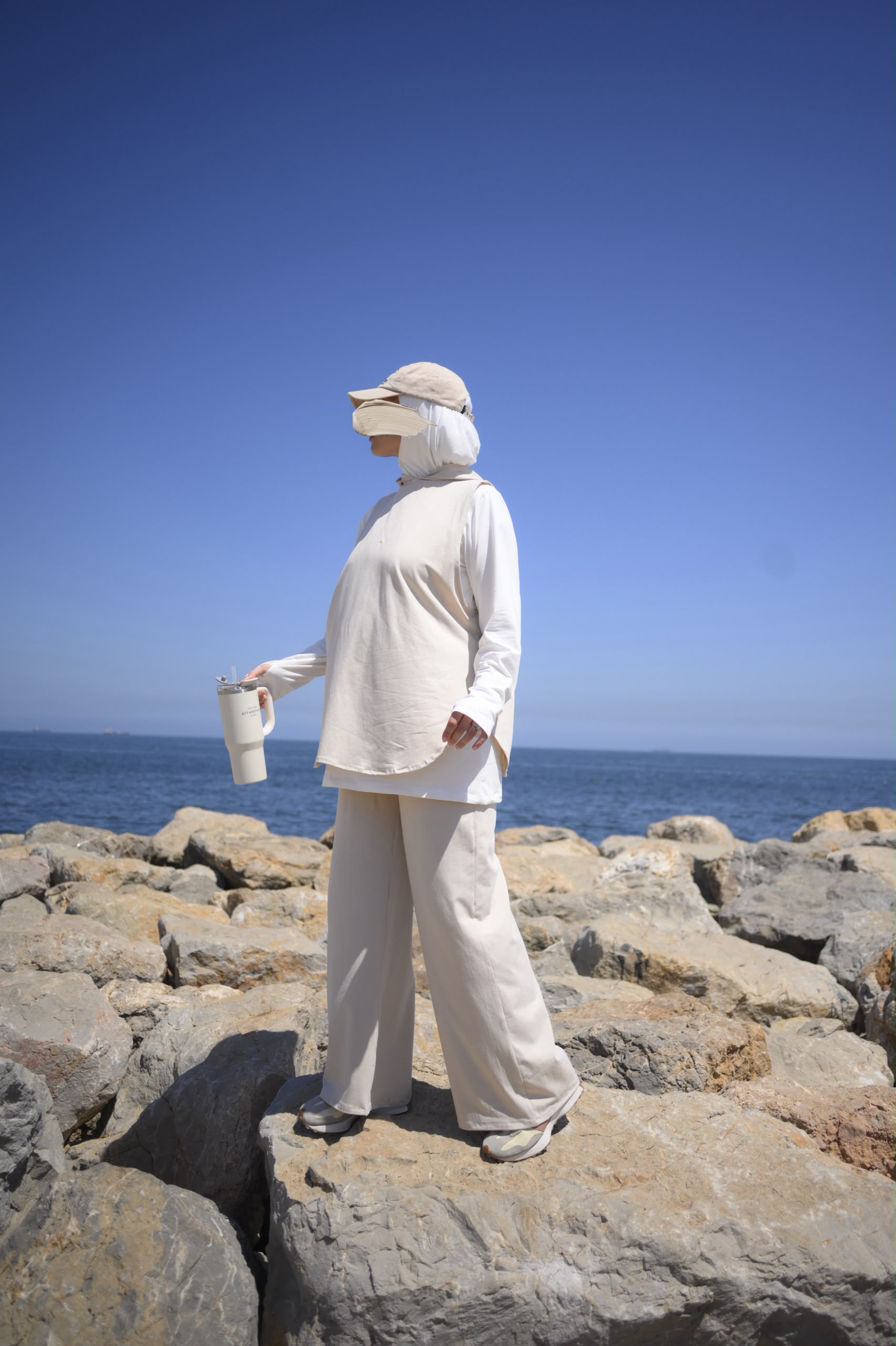 Jogging fluide beige – Image 3