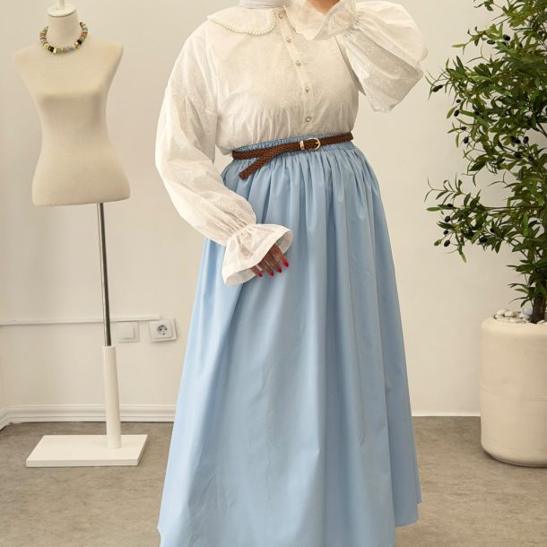 Ensemble jupe bouffante + Chemise broderie anglaise